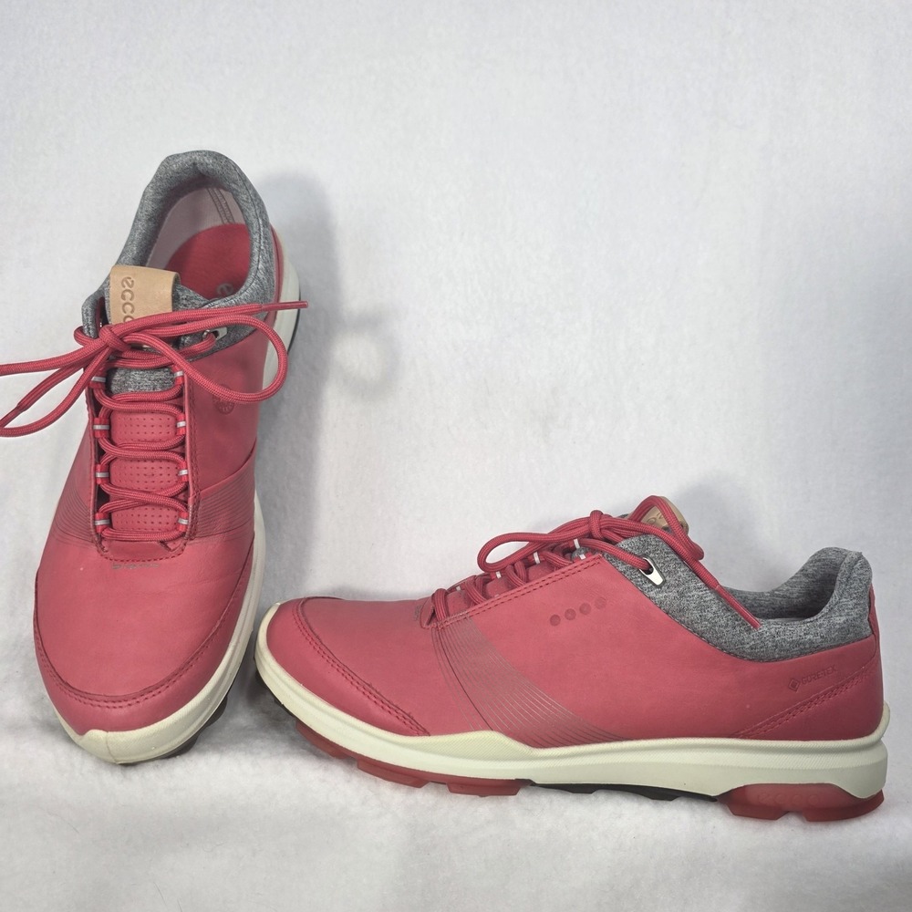 Ecco Shoes Womens 8 W Biom Hybrid 3 Gtx Lace Up Low Golf Sneakers Pink Leather - Picture 2 of 16